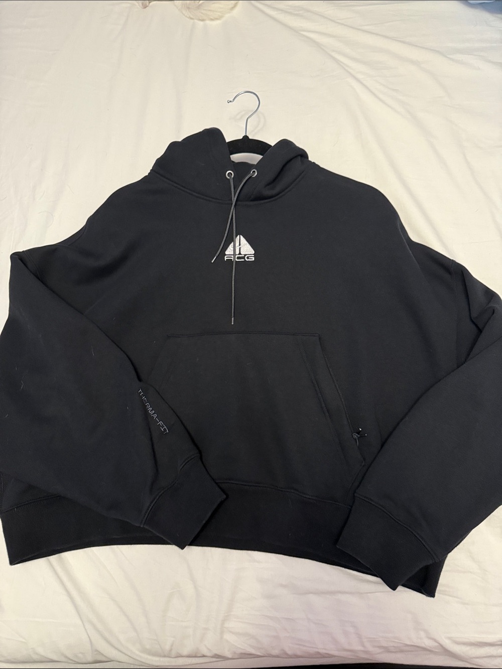 Nike ACG Black Crewneck Hoodie with Front Pocket